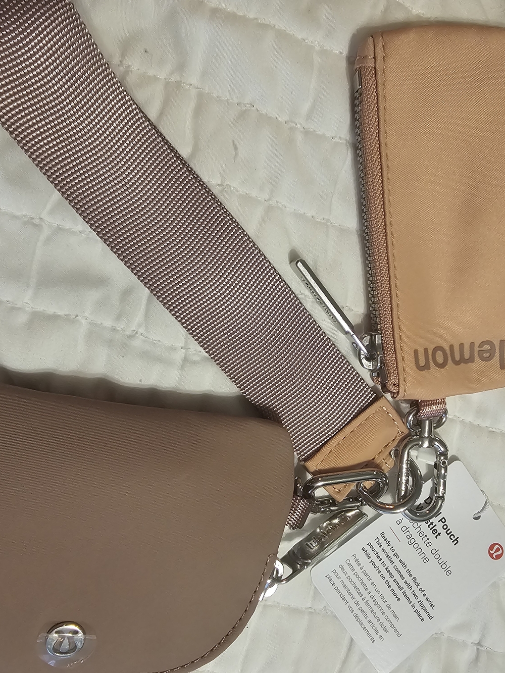 Neutral Tan Crossbody with Pouch Set